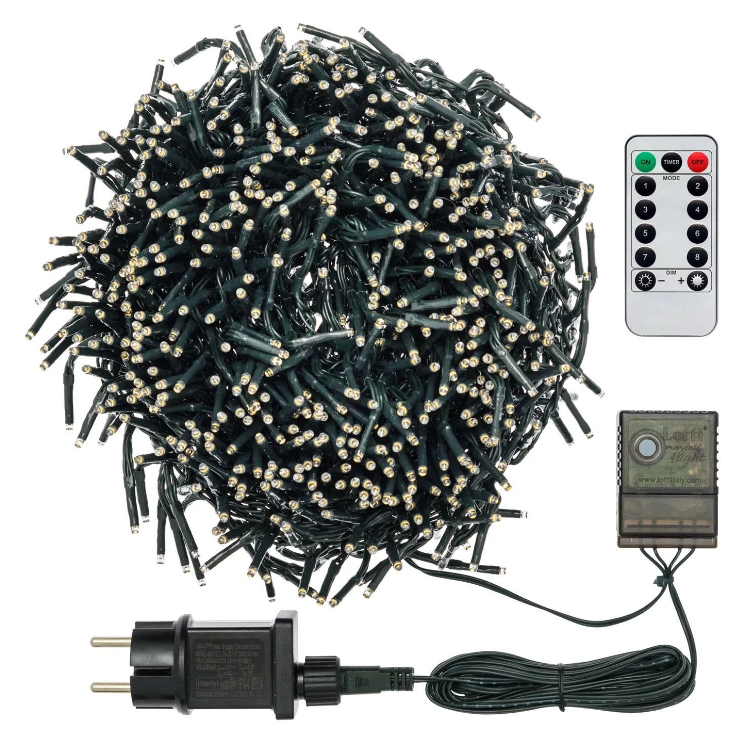 Catena Festone di Luce 11,5 m, 1100 miniled bianco extra caldo