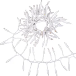 Catena Festone 4 m, 200 maxiled bianco caldo, cavo bianco, prolungabile, IP67