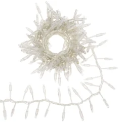 Catena festone 4 m, 192 maxiled bianco caldo, cavo trasparente, prolungabile