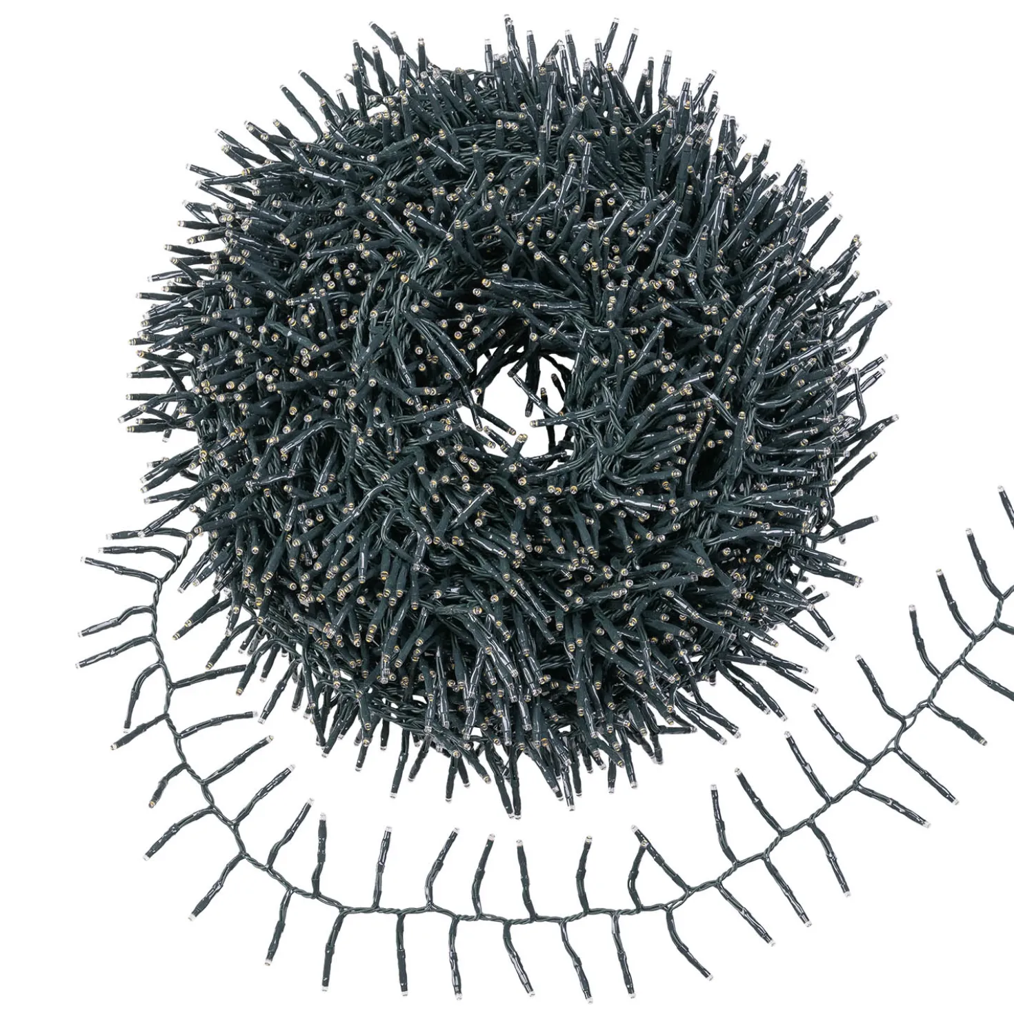 Catena Festone 45 m, 3000 miniled bianco caldo, cavo verde