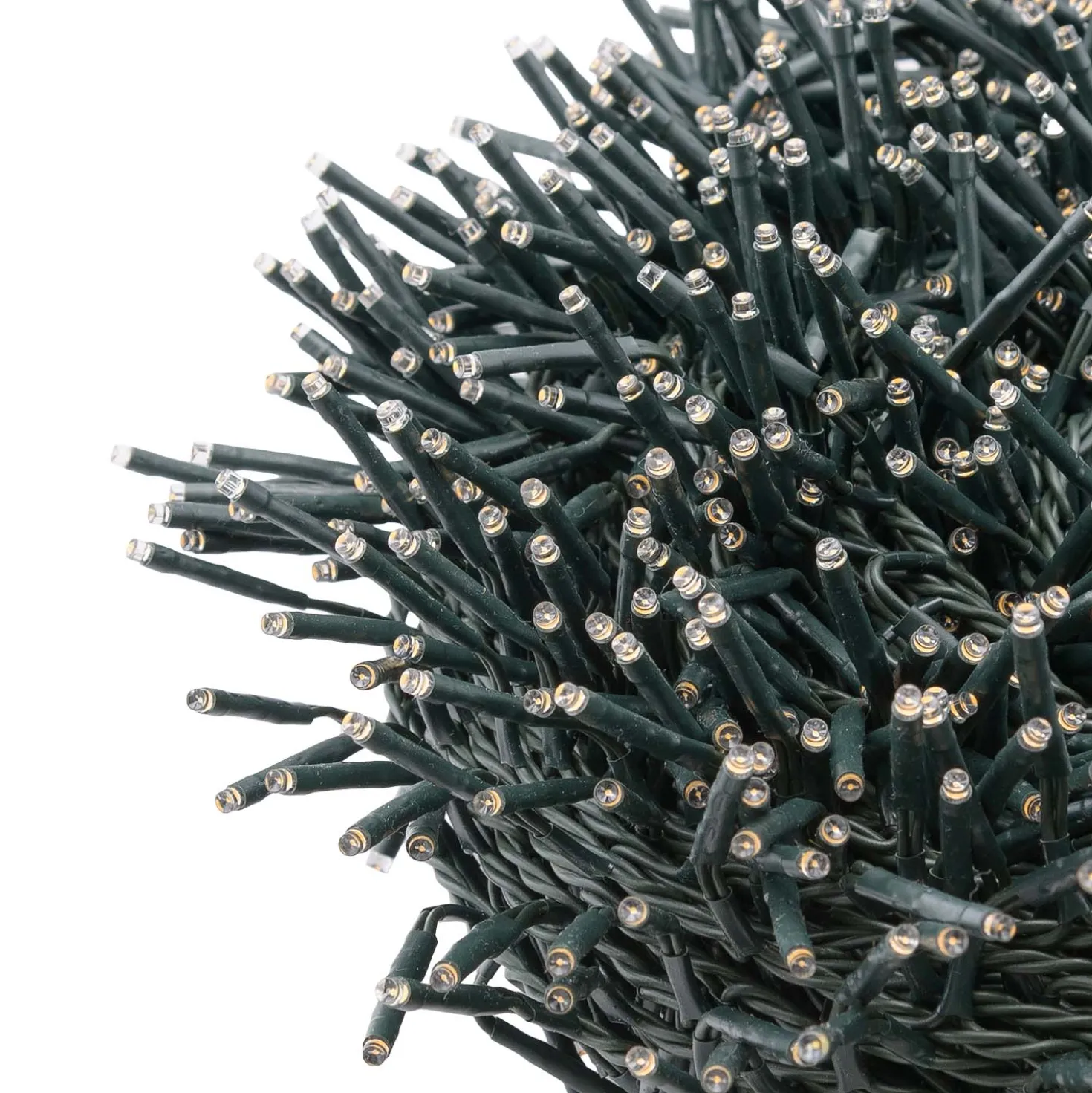 Catena Festone 45 m, 3000 miniled bianco caldo, cavo verde