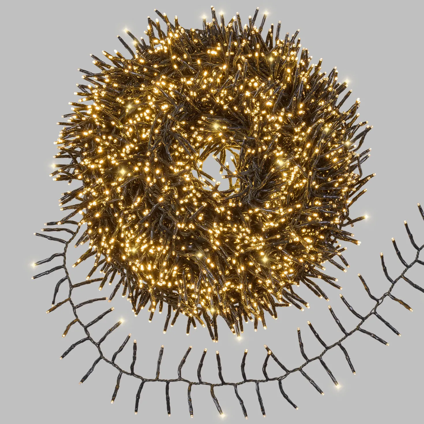 Catena Festone 45 m, 3000 miniled bianco caldo, cavo verde