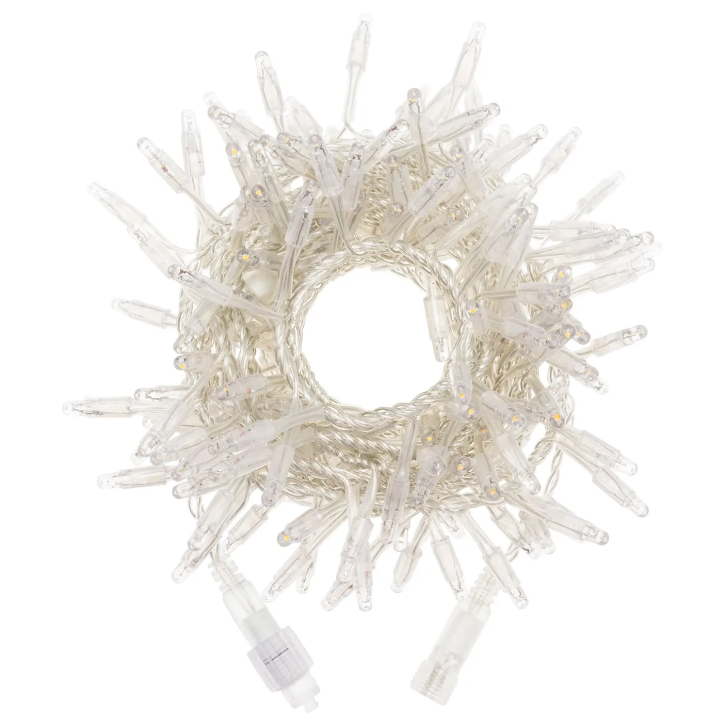 Catena festone prolungabile di 4 m, 192 maxiled bianco caldo, cavo trasparente