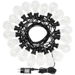 Catena 20 lampadine vintage led bianco caldo, Ø 67 mm