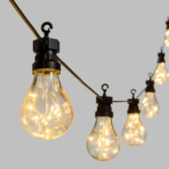 Catena 20 lampadine vintage led bianco caldo, Ø 67 mm