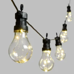 Catena 10 lampadine vintage led bianco caldo, Ø 60 mm