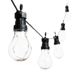 Catena 10 lampadine vintage led bianco caldo, Ø 60 mm