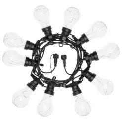 Catena 10 lampadine vintage led bianco caldo, Ø 60 mm