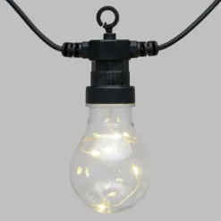 Catena 10 lampadine vintage led bianco caldo, Ø 60 mm
