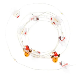 Catena luminosa con 20 decorazioni natalizie a batteria, led bianco caldo