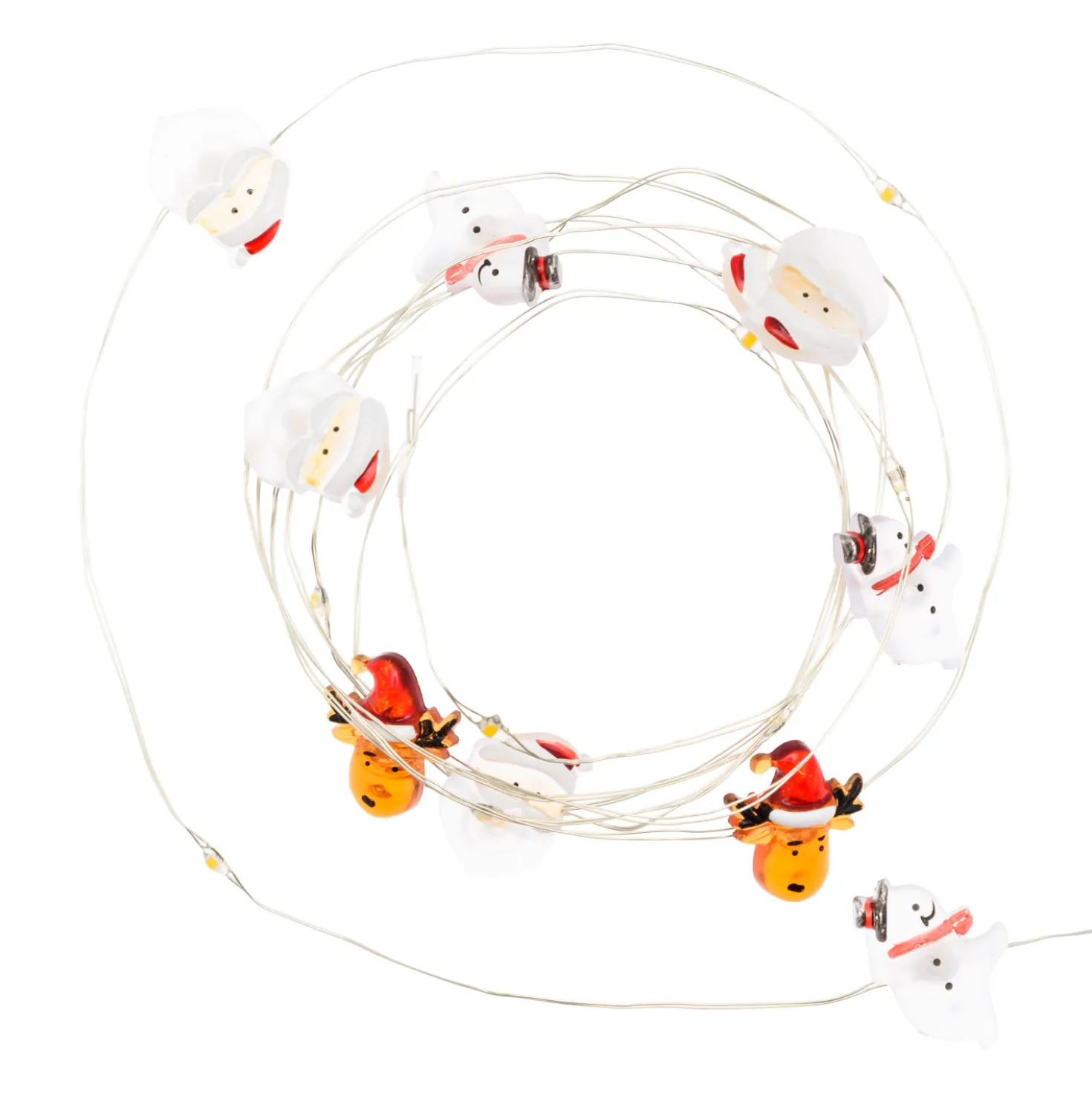 Catena luminosa con 20 decorazioni natalizie a batteria, led bianco caldo