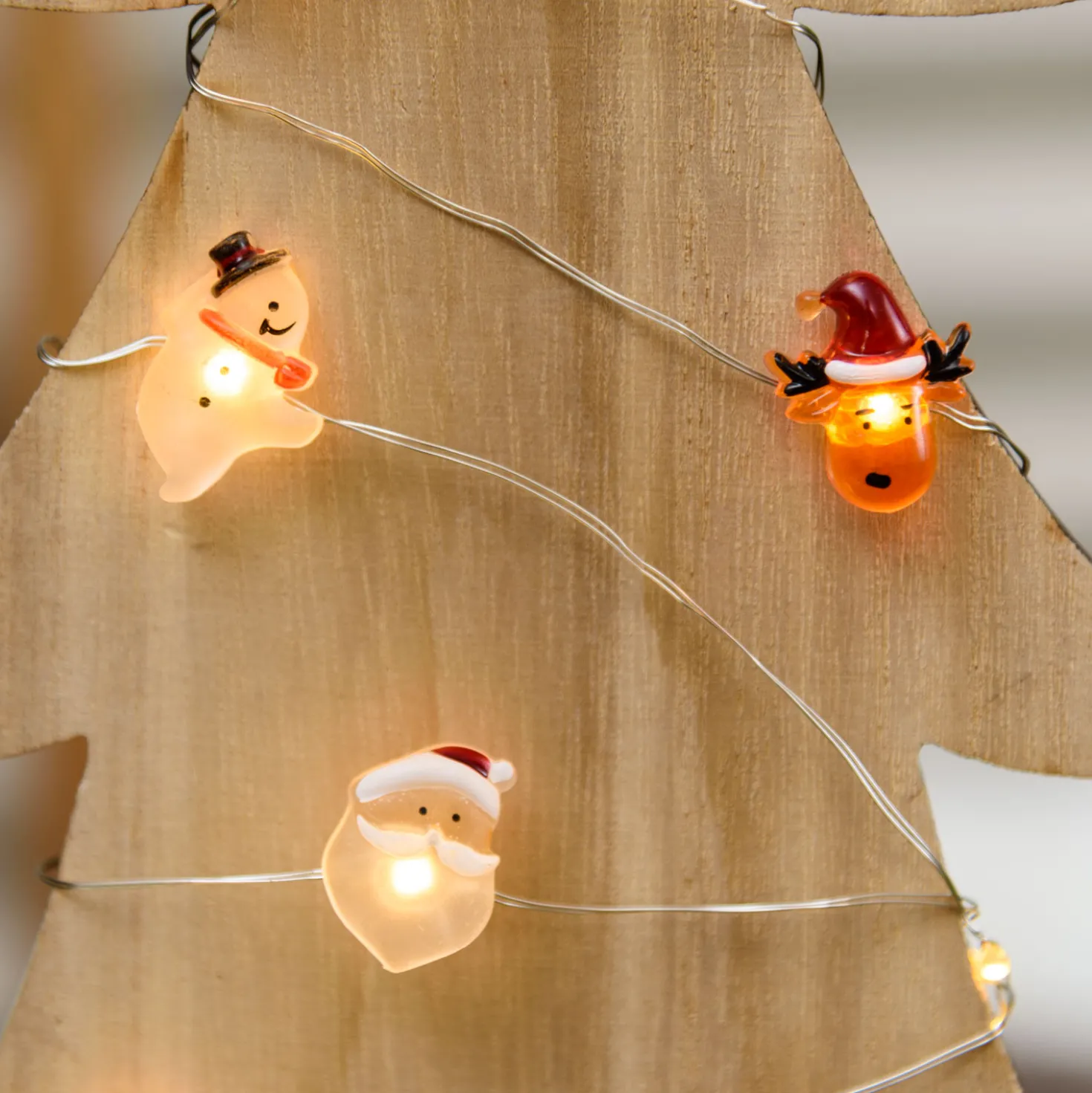 Catena luminosa con 20 decorazioni natalizie a batteria, led bianco caldo