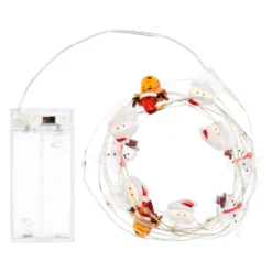 Catena luminosa con 20 decorazioni natalizie a batteria, led bianco caldo