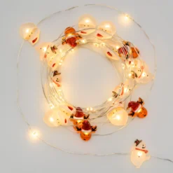 Catena luminosa con 40 decorazioni natalizie a batteria, led bianco caldo