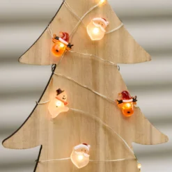 Catena luminosa con 40 decorazioni natalizie a batteria, led bianco caldo