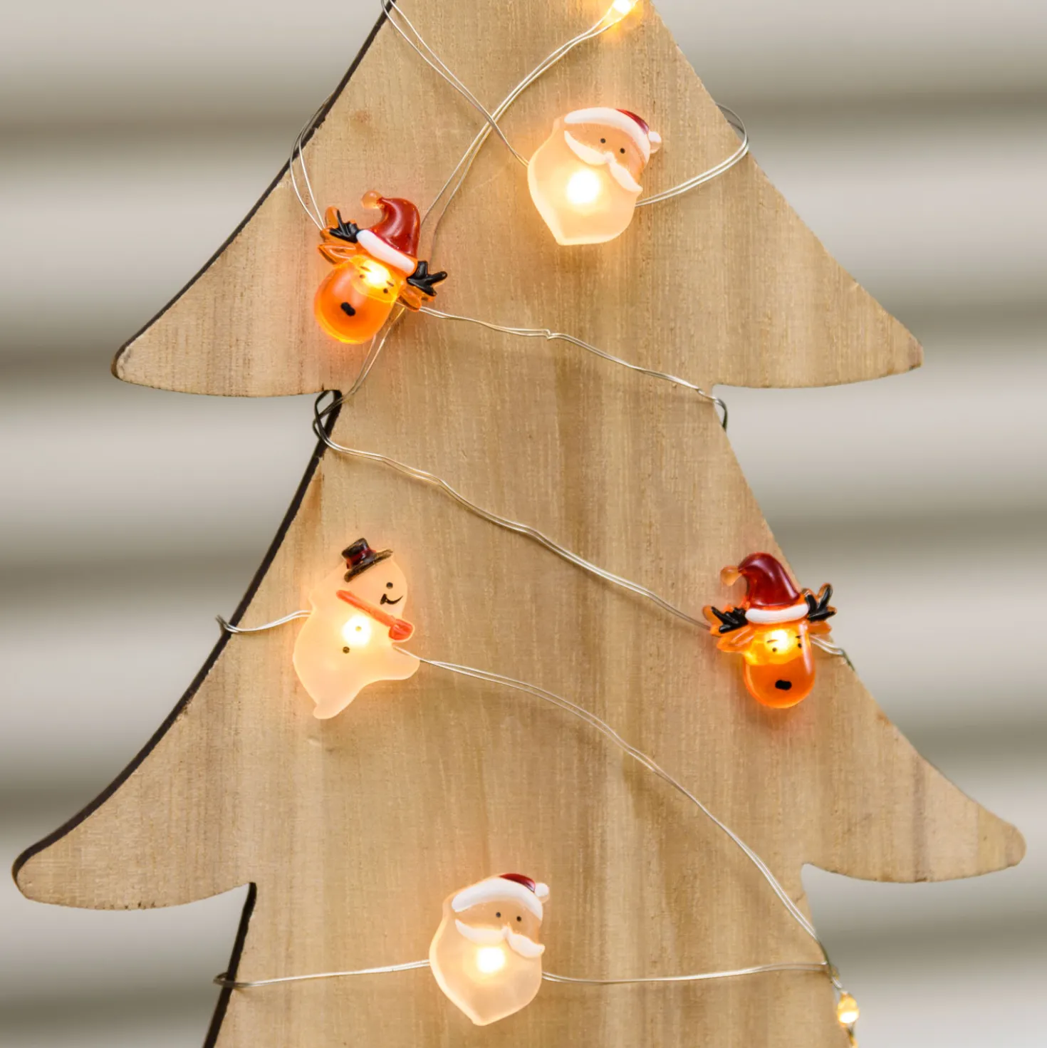 Catena luminosa con 40 decorazioni natalizie a batteria, led bianco caldo