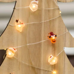 Catena luminosa con 40 decorazioni natalizie a batteria, led bianco caldo
