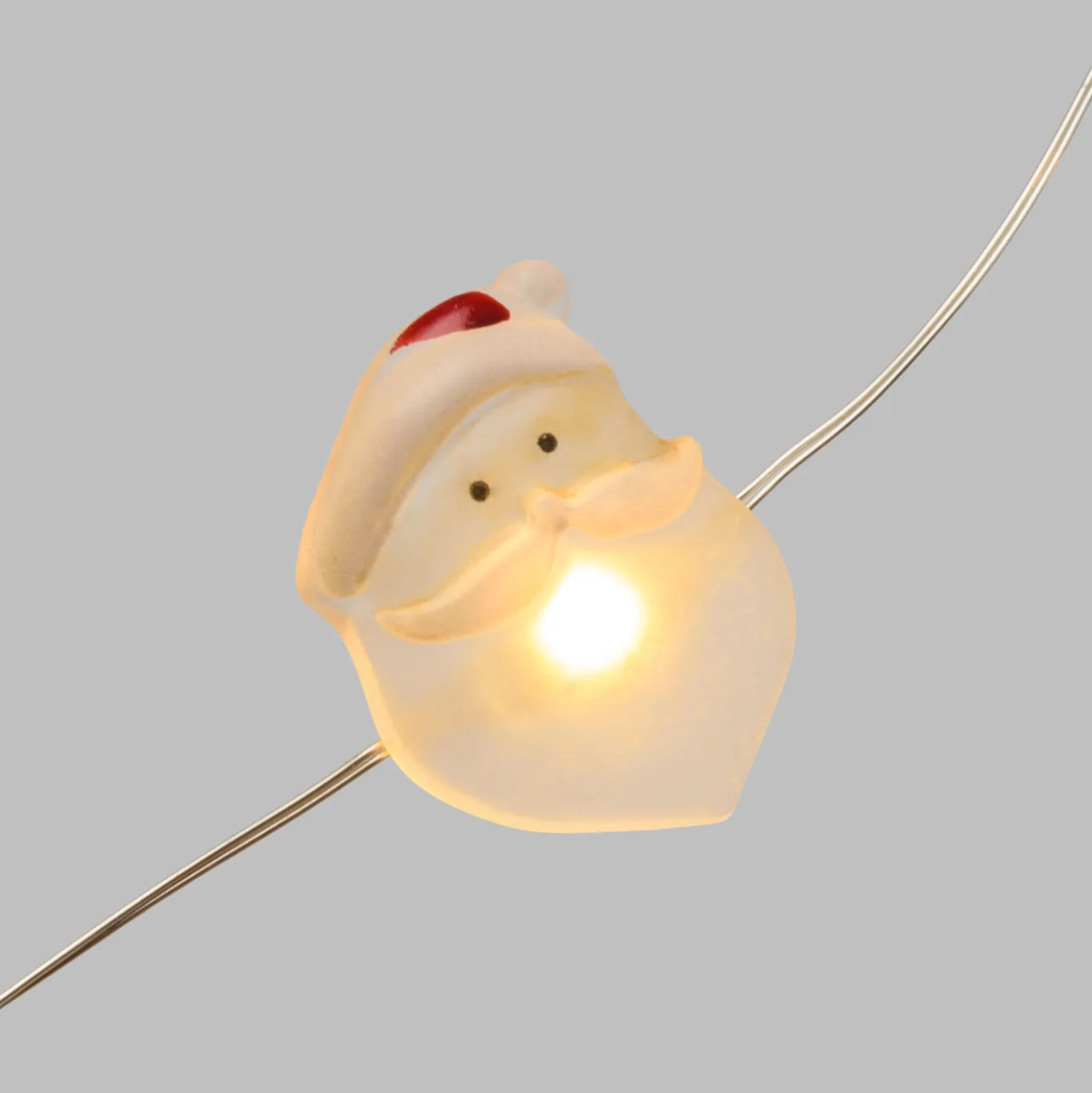 Catena luminosa con 40 decorazioni natalizie a batteria, led bianco caldo