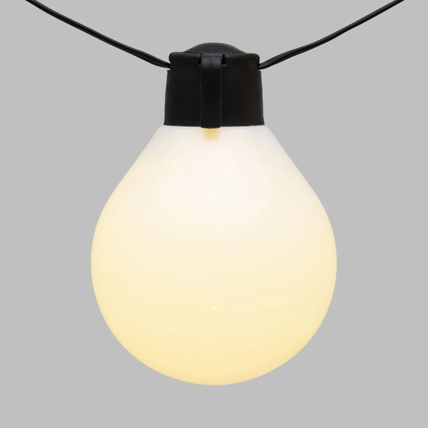 Catena 10 m con cavo illuminato, 25 lampadine bianche, led bianco caldo, cavo nero