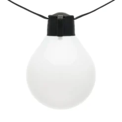 Catena 10 m con cavo illuminato, 25 lampadine bianche, led bianco caldo, cavo nero