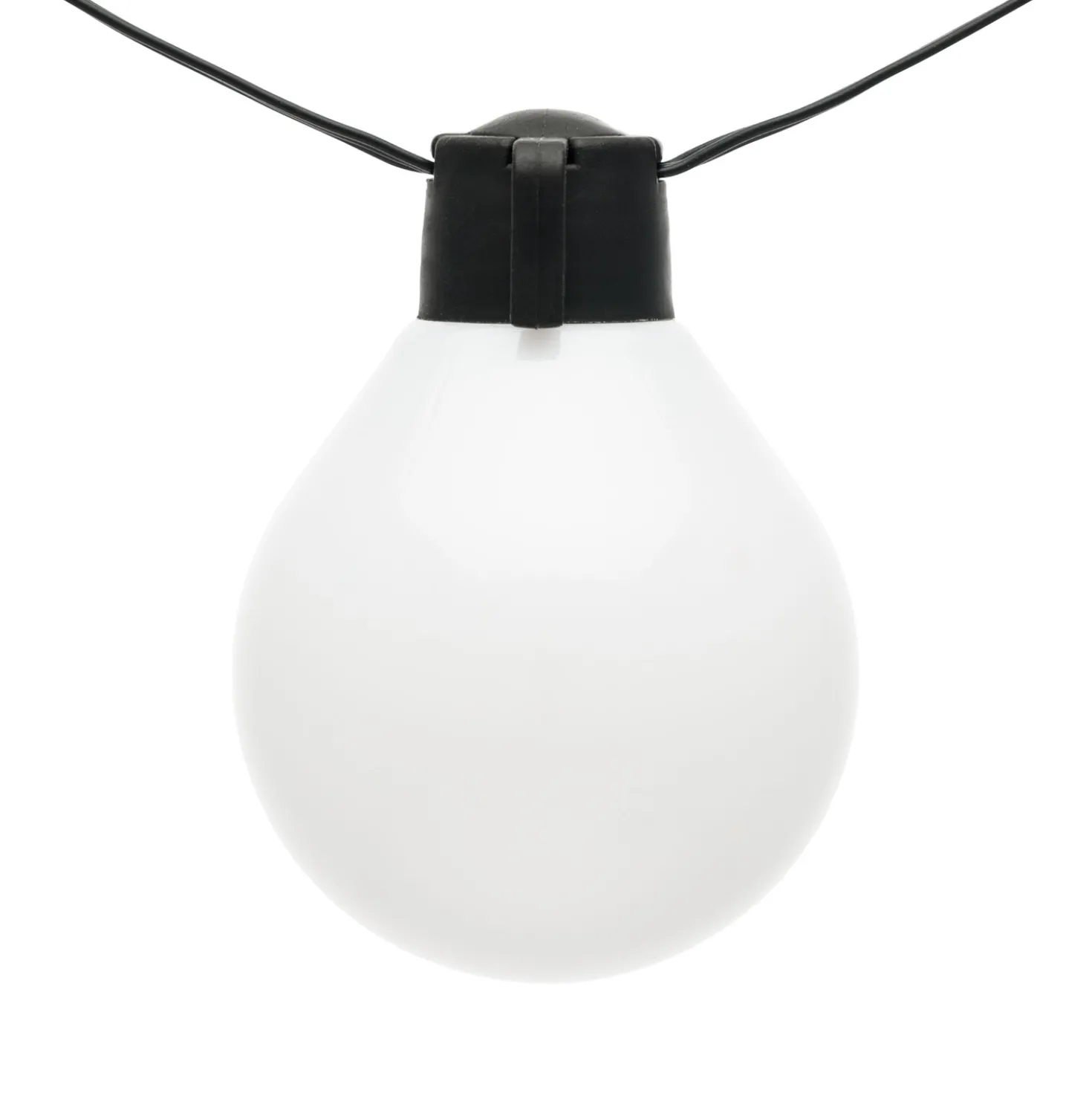 Catena 10 m con cavo illuminato, 25 lampadine bianche, led bianco caldo, cavo nero