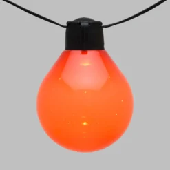 Catena 10 m con cavo illuminato, 25 lampadine multicolor, led bianco caldo, cavo nero