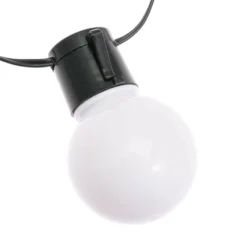 Catena 10 metri con 20 lampadine bianche Ø 50 mm, led bianco caldo