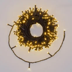 Catena 20 m, 400 flashled bianco caldo, cavo nero