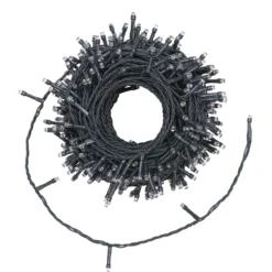Catena 20 m, 400 flashled bianco caldo, cavo nero