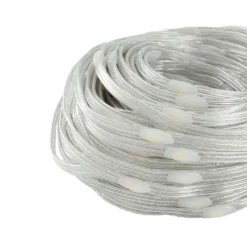 Catena 20 m, 200 Gocce di Luce Dual Color, led bianco caldo e multicolor, cavo trasparente