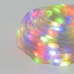 Catena 20 m, 200 Gocce di Luce Dual Color, led bianco caldo e multicolor, cavo trasparente