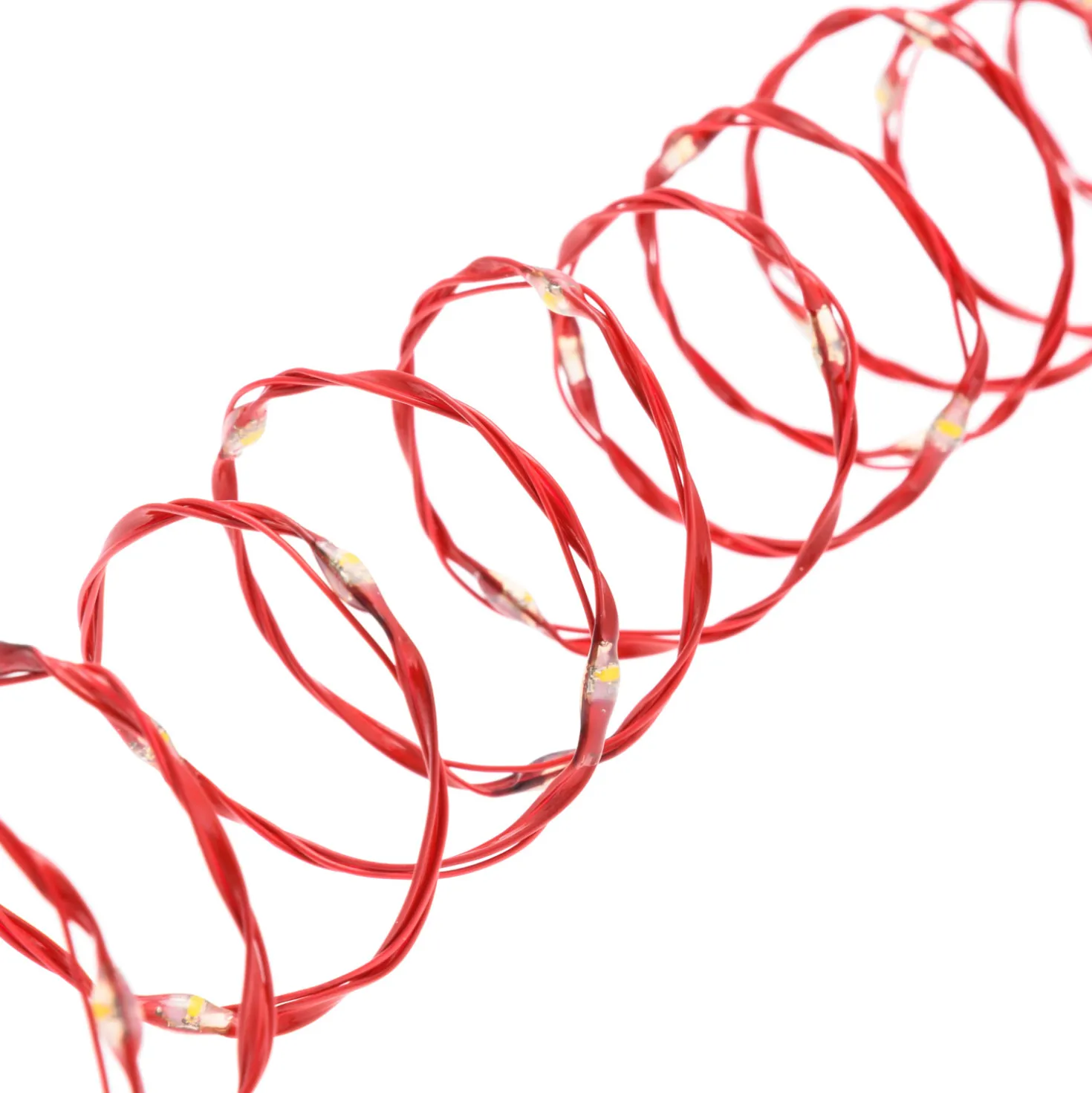 Catena MicroLED di 25 m, 500 microled bianco extra caldo, cavo rosso