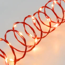 Catena MicroLED di 25 m, 500 microled bianco extra caldo, cavo rosso
