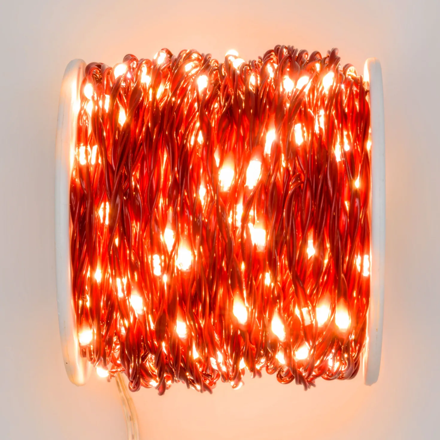 Catena MicroLED di 25 m, 500 microled bianco extra caldo, cavo rosso