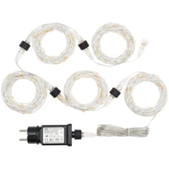 Catena MicroLED di 50 m, 500 microled bianco extra caldo, cavo bianco