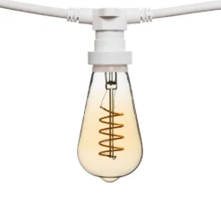 Catena 5 m, 16 lampadine Edison Ø 64 mm di 4 Watt, led a spirale, cavo bianco, prolungabile
