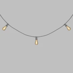 Catena 5 m, 16 lampadine Edison Ø 64 mm di 4 Watt, led a spirale, cavo bianco, prolungabile