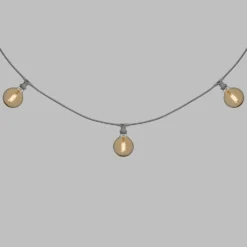 Catena 5 m, 8 lampadine globo Ø 125 mm di 4 Watt, led a spirale, cavo bianco, prolungabile