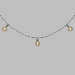 Catena 5 m, 16 lampadine globo Ø 95 mm di 4 Watt, led a spirale, cavo bianco, prolungabile