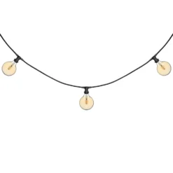 Catena 5 m, 5 lampadine globo Ø 125 mm di 4 Watt led, cavo nero, prolungabile