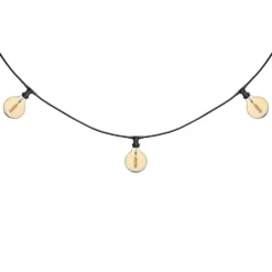 Catena 5 m, 8 lampadine globo Ø 125 mm di 4 Watt, led a spirale, cavo nero, prolungabile