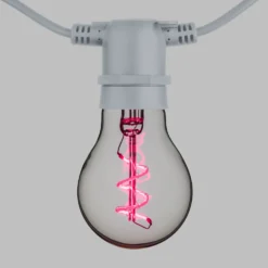 Catena 5 m, 10 lampadine goccia Ø 60 mm, led rosa a spirale, prolungabile