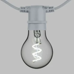 Catena 5 m, 10 lampadine goccia Ø 60 mm, led bianco freddo a spirale, prolungabile