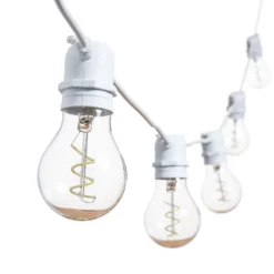 Catena 5 m, 10 lampadine goccia Ø 60 mm, led bianco freddo a spirale, prolungabile
