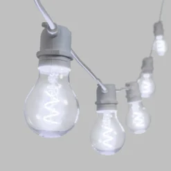 Catena 5 m, 10 lampadine goccia Ø 60 mm, led bianco freddo a spirale, prolungabile