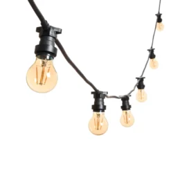 Catena 5 m, 16 lampadine goccia Ø 67 mm led di 8 Watt, dimmerabili, cavo nero, prolungabile