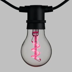 Catena 5 m, 10 lampadine goccia Ø 60 mm, led rosa a spirale, prolungabile