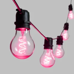 Catena 5 m, 10 lampadine goccia Ø 60 mm, led rosa a spirale, prolungabile
