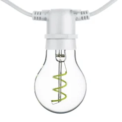 Catena 5 m, 10 lampadine goccia Ø 60 mm, led verde a spirale, prolungabile