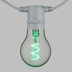 Catena 5 m, 10 lampadine goccia Ø 60 mm, led verde a spirale, prolungabile